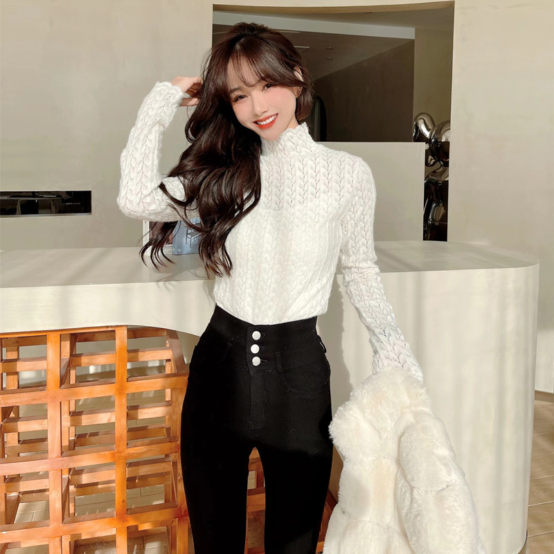 卡卡正品立领蕾丝衫打底上衣女