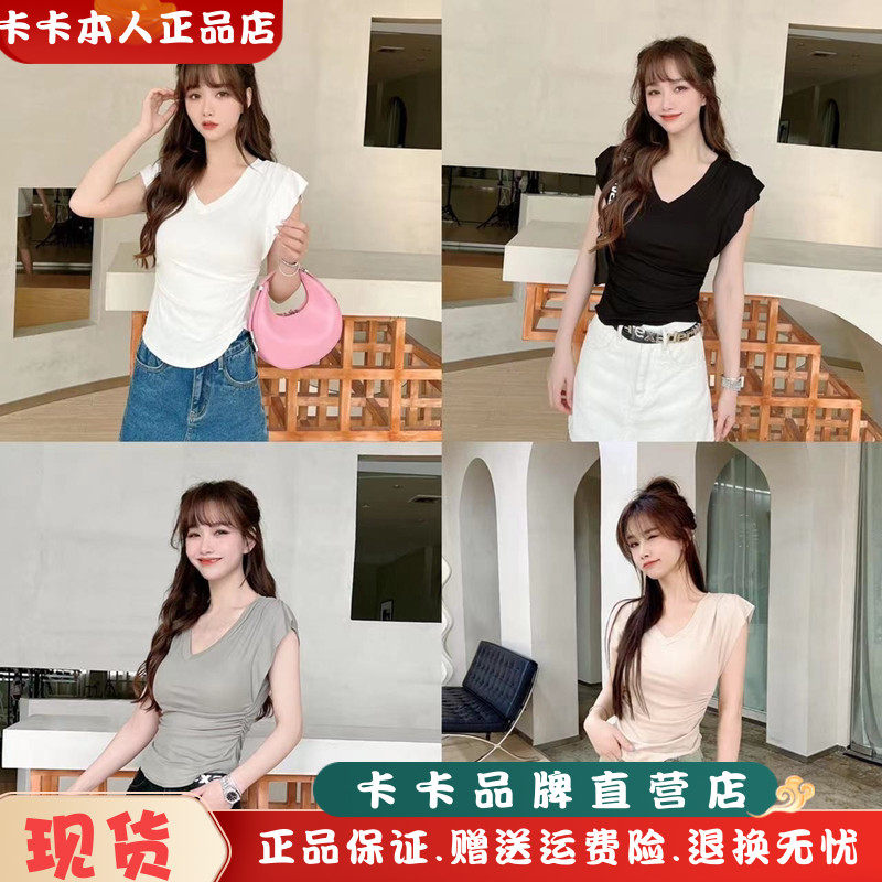 百搭短袖薄款棉韩版女装卡卡正品