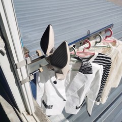 阳台窗户晾晒架防护栏晒衣神器窗外伸缩折叠晾衣架晒被子神器鞋架