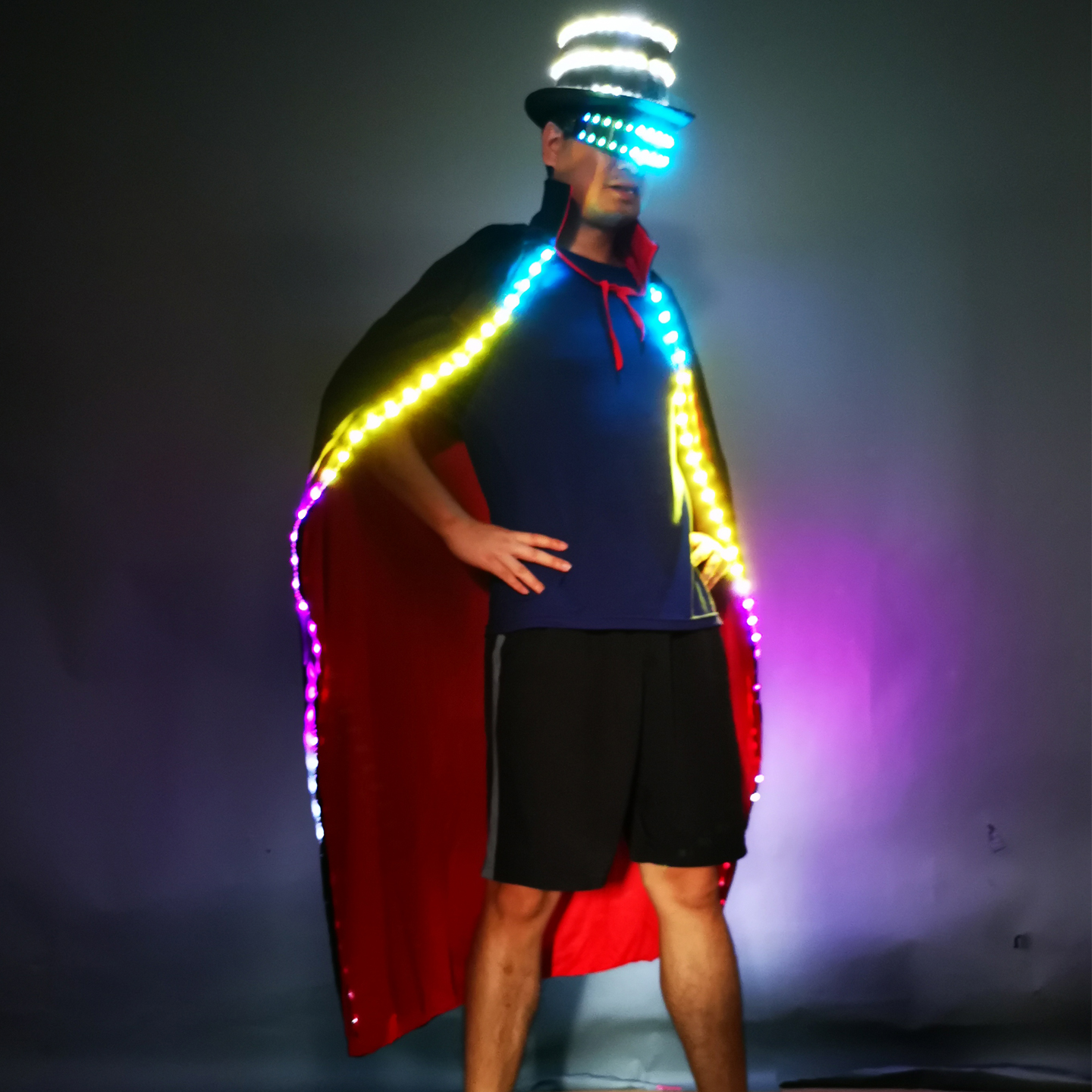 发光帽子眼镜LED发光斗篷魔术师舞台表演氛围道具酒吧KTV出酒服装