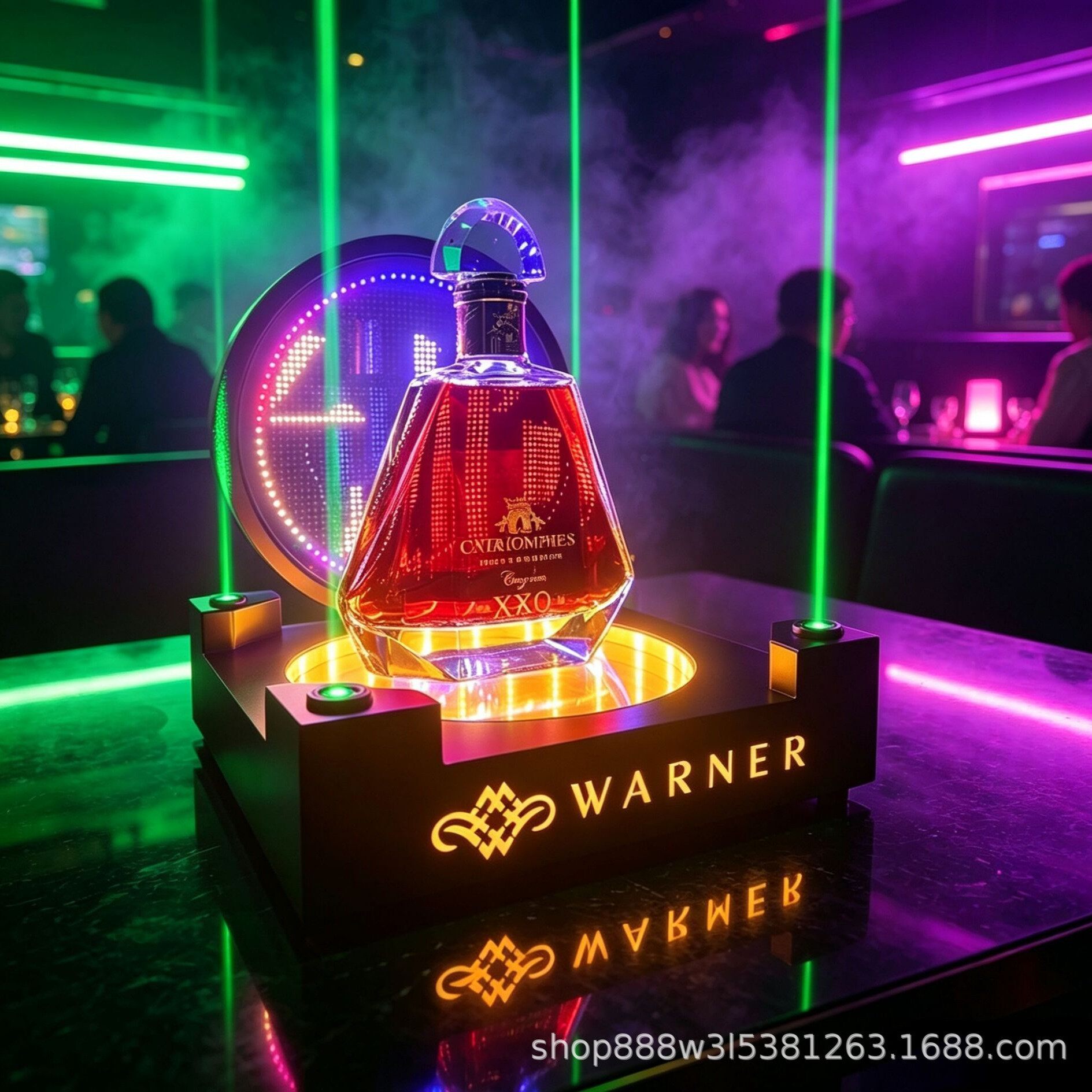 酒吧KTV幻彩发光酒座LED深渊编程激光酒座红酒洋酒XO香槟王展示架