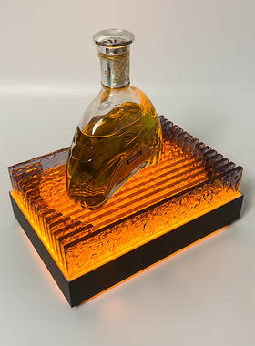 LED发光烟灰色酒座酒吧KTV专用酒架香槟洋酒XO展示架充电发光酒座