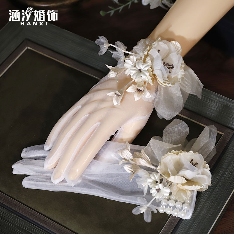 涵汐新款仙美婚纱写真造型手套