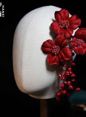 涵汐森系铃兰流苏新娘侧边夹头饰