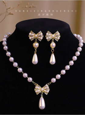 涵汐珍珠手工圆珠女礼服项链