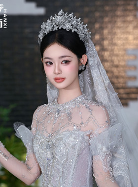 涵汐新娘高级水钻皇冠头饰