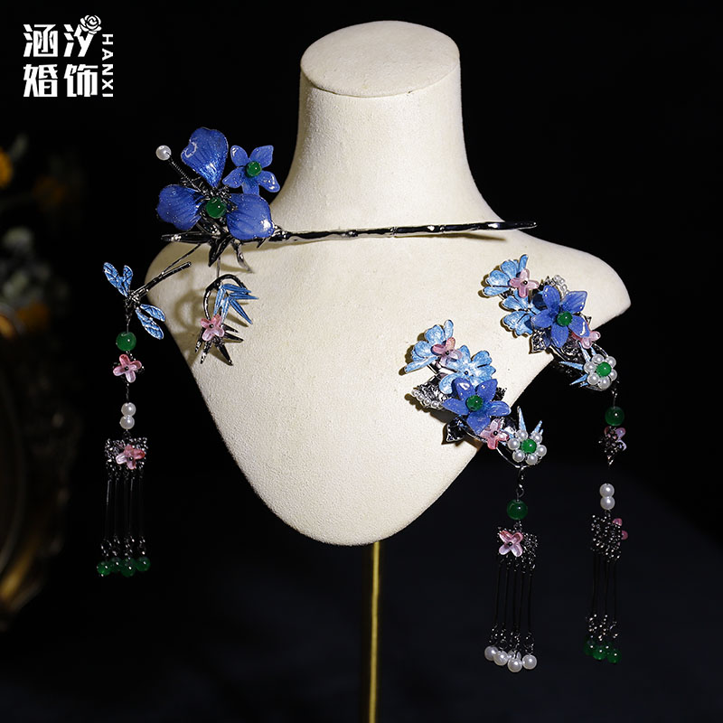 涵汐新款新娘头饰古风汉服发饰品