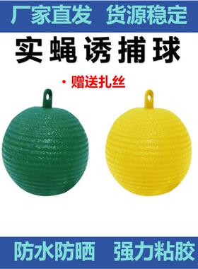 黄色绿色诱虫球果蝇球诱蝇球柑橘针蜂果实蝇诱捕虫果园陷阱粘蝇球