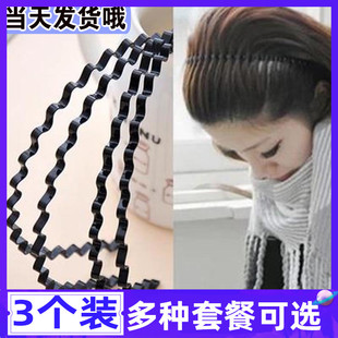 黑色短发压发防滑发箍女洗脸敷面膜简约男士男生隐形发捆头箍宽边