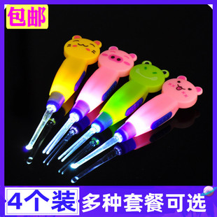 扒耳勺带灯掏耳朵神器成人发光耳勺套装挽耳勺家用扣耳勺夹子镊子