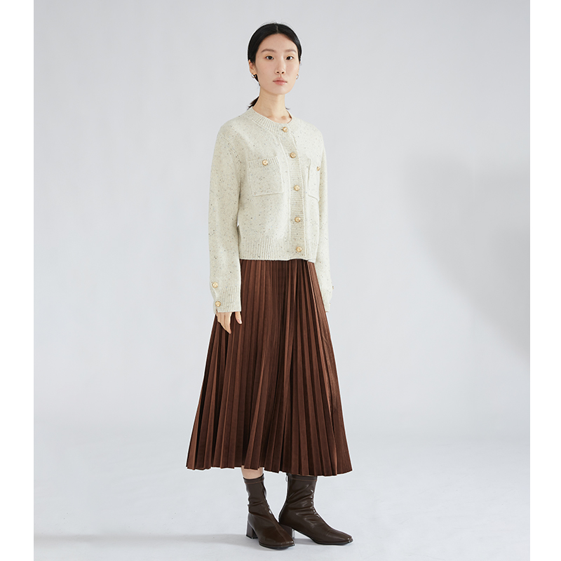 SILVIYE锤金夹花半身裙
