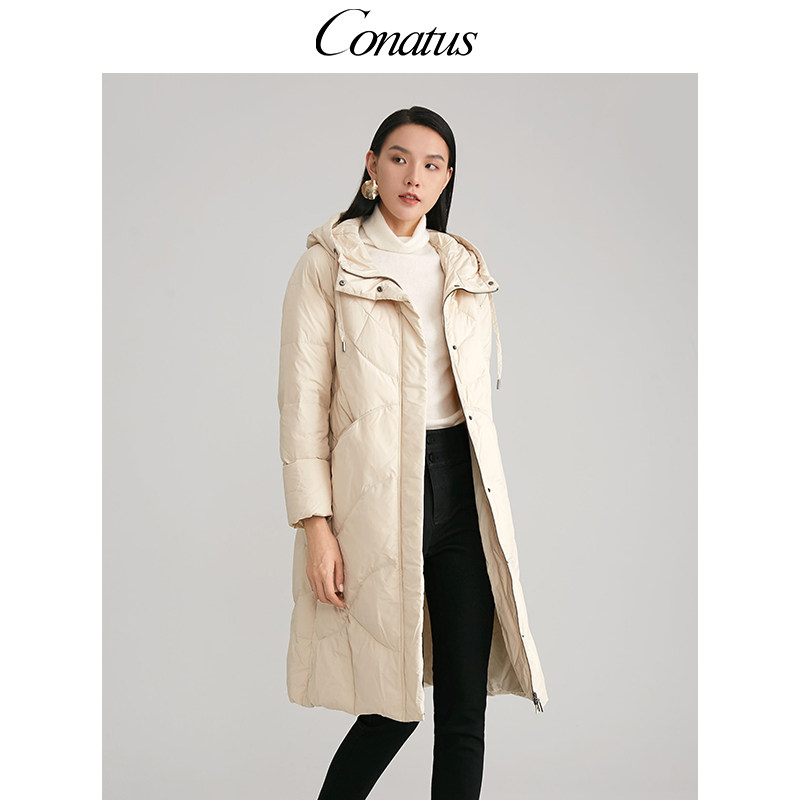 conatus尼蒂思保暖连帽中长款