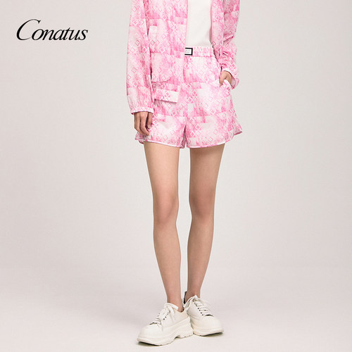 CONATUS/珂尼蒂思年夏季新款粉色温柔百搭短裤女休闲裤子