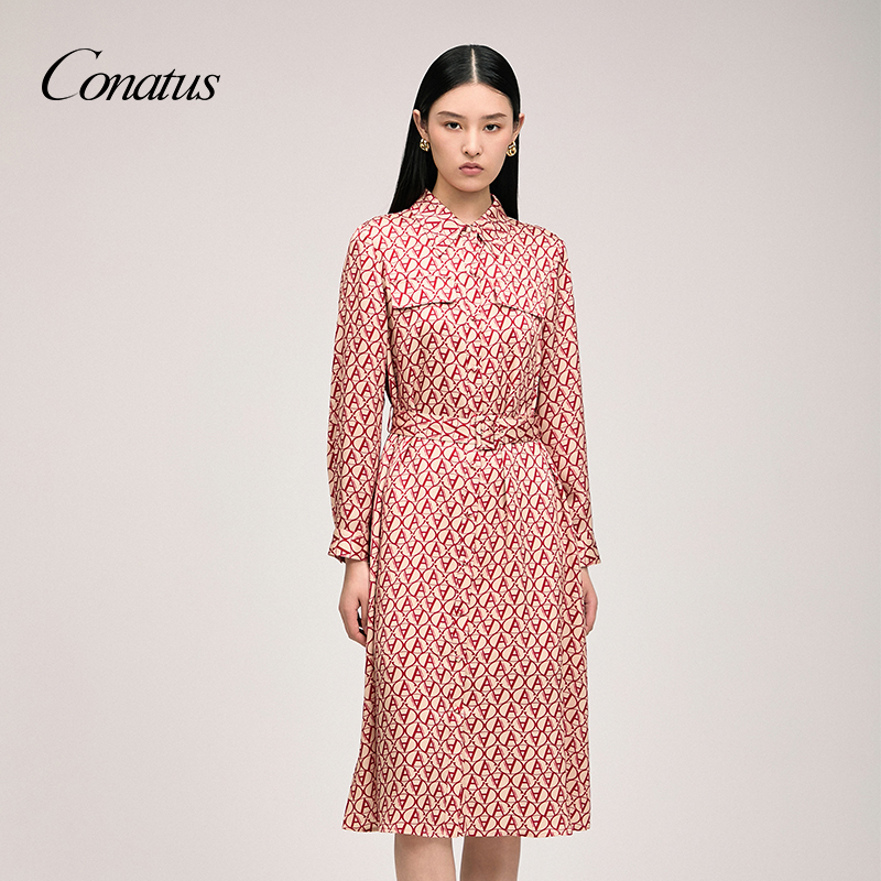 CONATUS/珂尼蒂思冬季新款时尚休闲个性百搭潮流梭织连衣裙女
