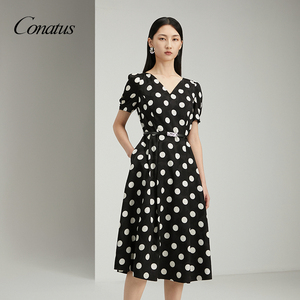 CONATUS/珂尼蒂思2025年春季新款时尚简约长裙气质优雅连衣裙女