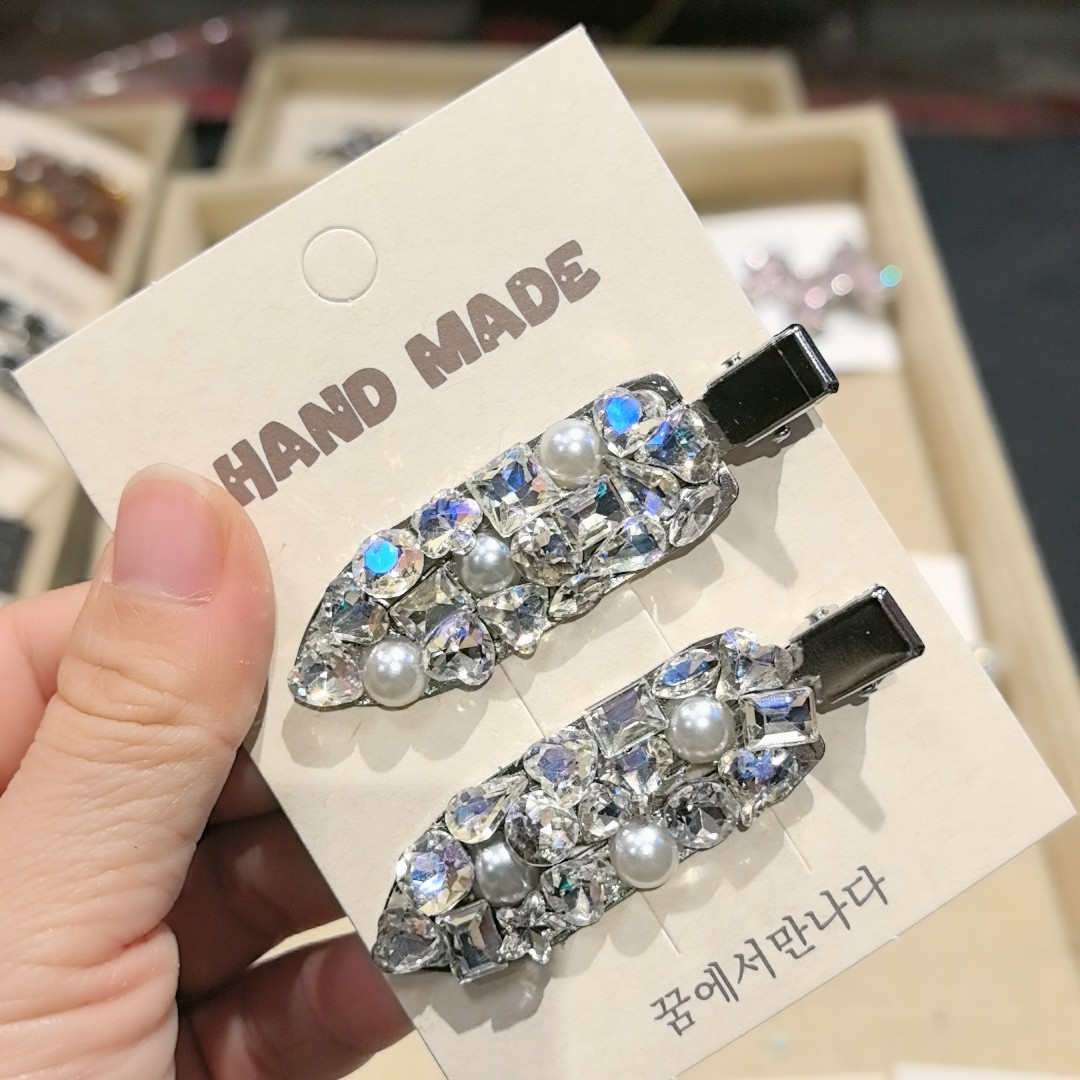 韩系高级复古亮钻发夹网红时尚百搭侧边夹鸭嘴夹碎发卡对夹,饰品/流行首饰/时尚饰品新,发饰,淘宝优惠券,粉丝福利购,淘宝优惠卷