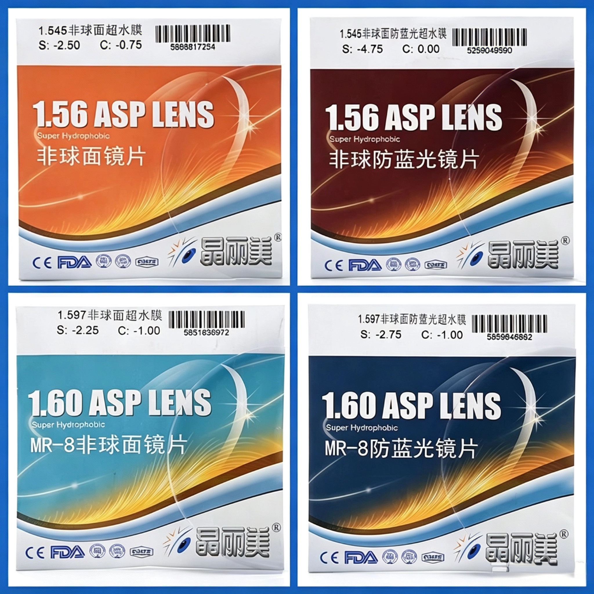 正品康耐特1.74非球面防蓝光辐镜片超薄超发水膜1.60MR-8可定制图片