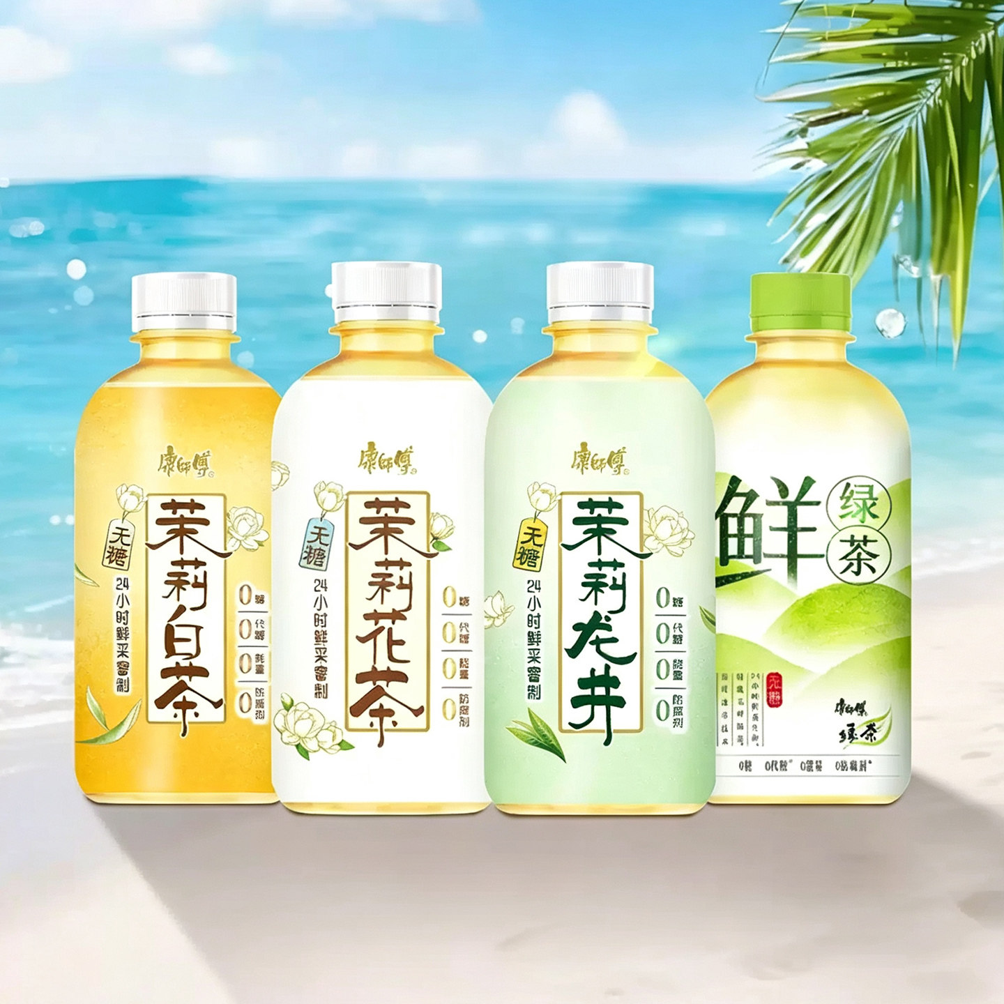 康师傅无糖茉莉花茶350ml茉莉龙井鲜绿茶0糖小瓶装便携饮料饮品