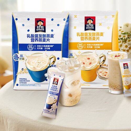 桂格乳酸菌燕麦片432g袋装酸奶冰乳酒酿热奶味营养冲饮懒人代餐