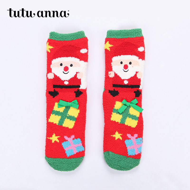 tutuanna冬季毛毛袜女冬季卡通圣诞麋鹿珊瑚绒短绒保暖地板袜女袜,女士内衣/男士内衣/家居服,短袜,淘宝优惠券,粉丝福利购,淘宝优惠卷