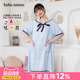 长款 Cinnamoroll玉桂狗海军风短袖 睡裙女 女 tutuanna家居服睡衣