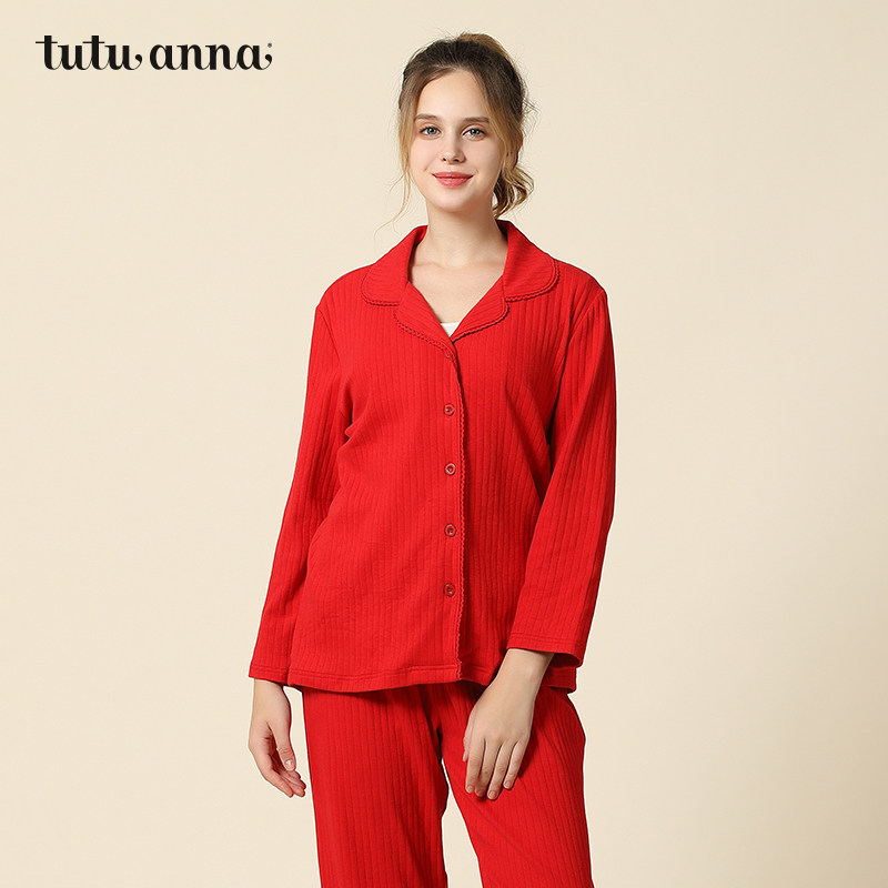 翻领家居服套装tutuanna女