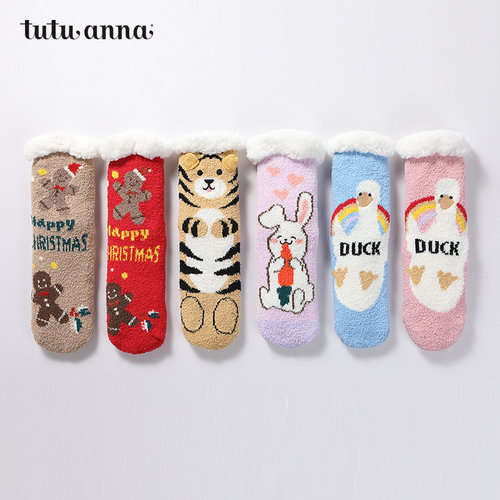 加厚袜子tutuanna保暖女
