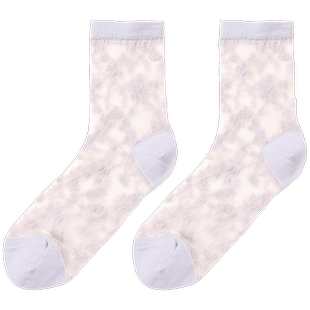 tutuanna短袜女 春夏薄款芭蕾风袜子透气透明花纹百搭玻璃丝袜女