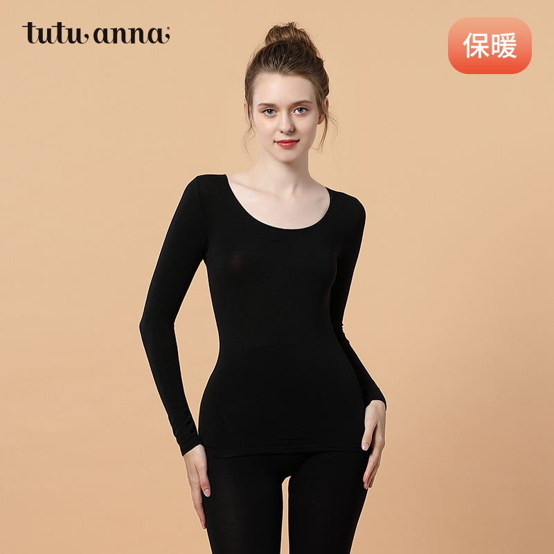 tutuanna纯色圆领长袖