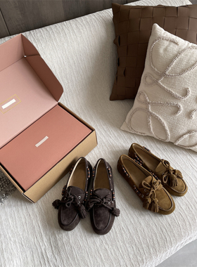 CANEL 复古流苏串珠乐福鞋女休闲平底单鞋