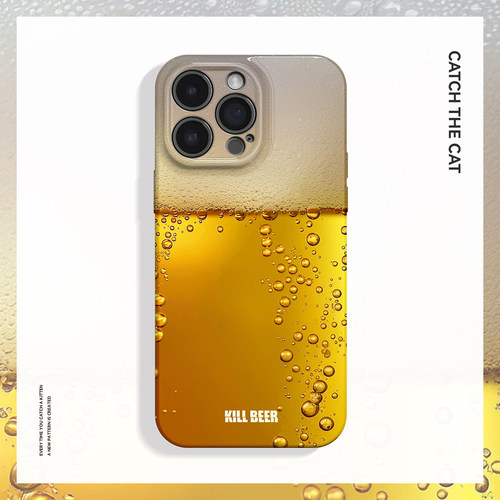 冰啤酒~适合夏天的创意ins适用iPhone16/15promax手机壳新华为pura70苹果13全包小米14小众畅享70iqooneo10软