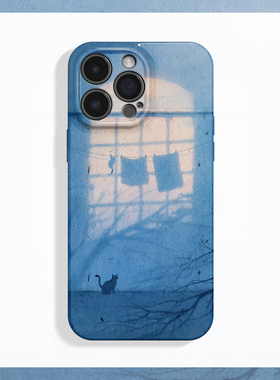 猫影~艺术小众小猫光影ins适用iPhone16promax手机壳苹果13华为pura70小米15opporeno14荣耀400iqoo13红米k80