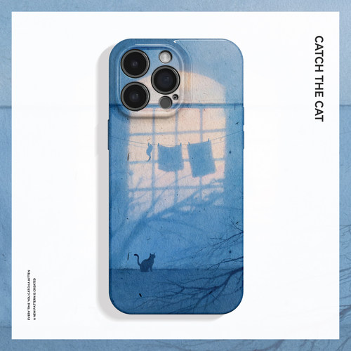 猫影~艺术小众小猫光影ins适用iPhone16promax手机壳苹果13华为pura70小米15opporeno14荣耀400iqoo13红米k80