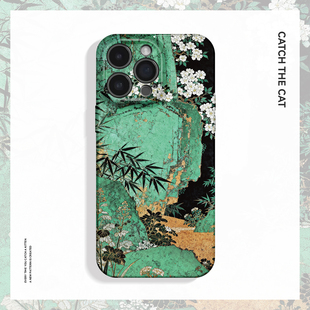 青岩映竹 国风适用苹果17promax手机壳iphone16华为pura80小米15opporeno14荣耀400复古iqoo13红米k80 新中式