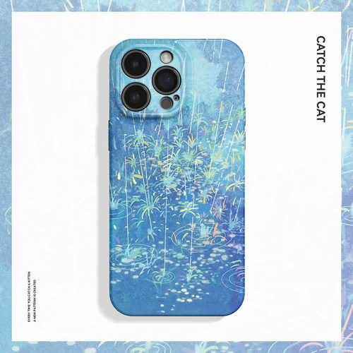 落花雨~文艺梦幻涟漪ins适用iPhone16promax手机壳苹果13华为pura70小米14oppo荣耀magic6小众iqoo13一加ace5