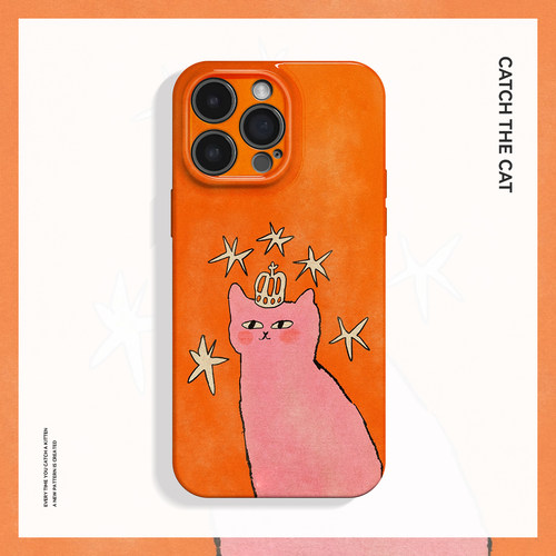女王小猫~可爱ins全包适用iPhone16/15promax手机壳新款华为pura70苹果13小米15/14畅享70vivoS19软iqooneo10