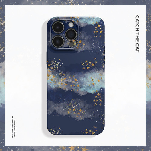 星河永夜~复古小众油画适用iPhone15/16手机壳新华为nova12小米14苹果12畅享60OPPOreno9vivos18软IQOO10全包
