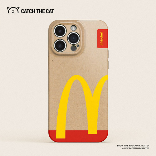 打包麦当劳~适用iPhone16promax苹果14手机壳小米15华为mate70小众pura70pro+少女opporeno13创意300vivoX90