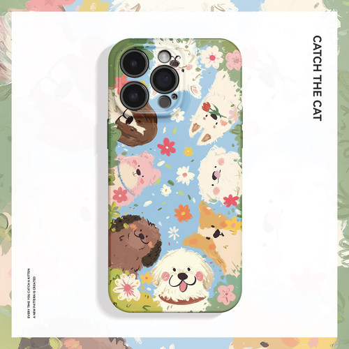 来啦小狗~卡通清新治愈ins适用iPhone16/15pro手机壳新华为mate70小米14可爱vivoS19软iqooneo10苹果14荣耀90