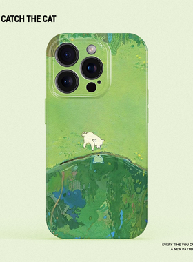 池边邂逅~适用iPhone16promax苹果14手机壳小米15华为mate70插画pura70pro+可爱opporeno13荣耀300vivoX90春