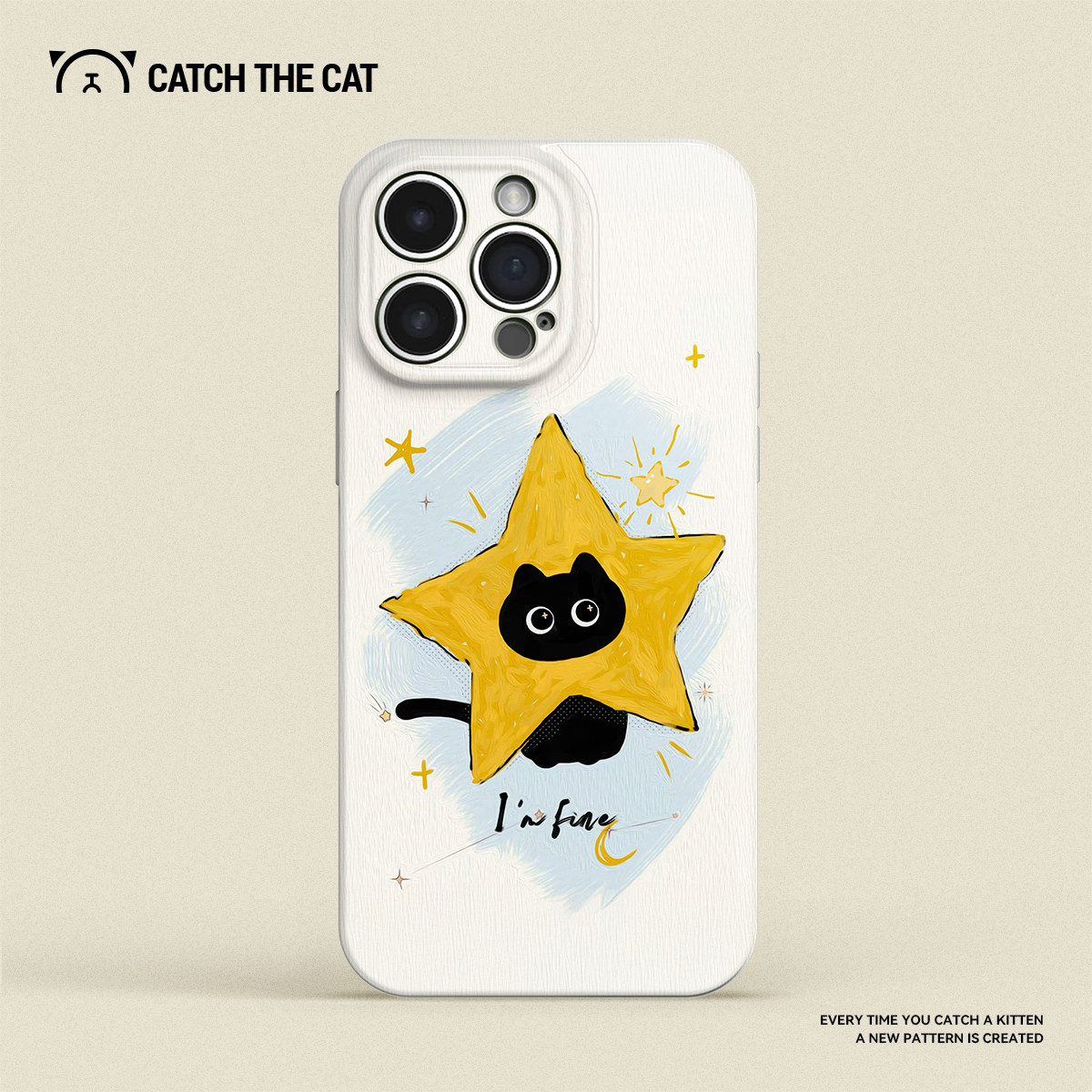 星星猫~适用iPhone16promax苹果13手机壳ins小米15华为pura70pro简约mate60清新vivox200荣耀magic6一加ace5