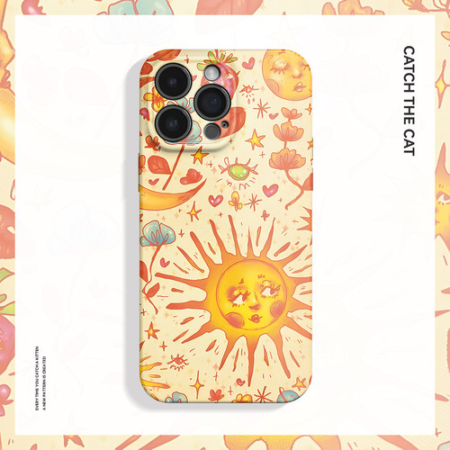 太阳妆~独特好看适用iPhone15/16promax手机壳新14华为pura70菲林IQOOneo苹果13/12软OPPOreno9全包vivos20