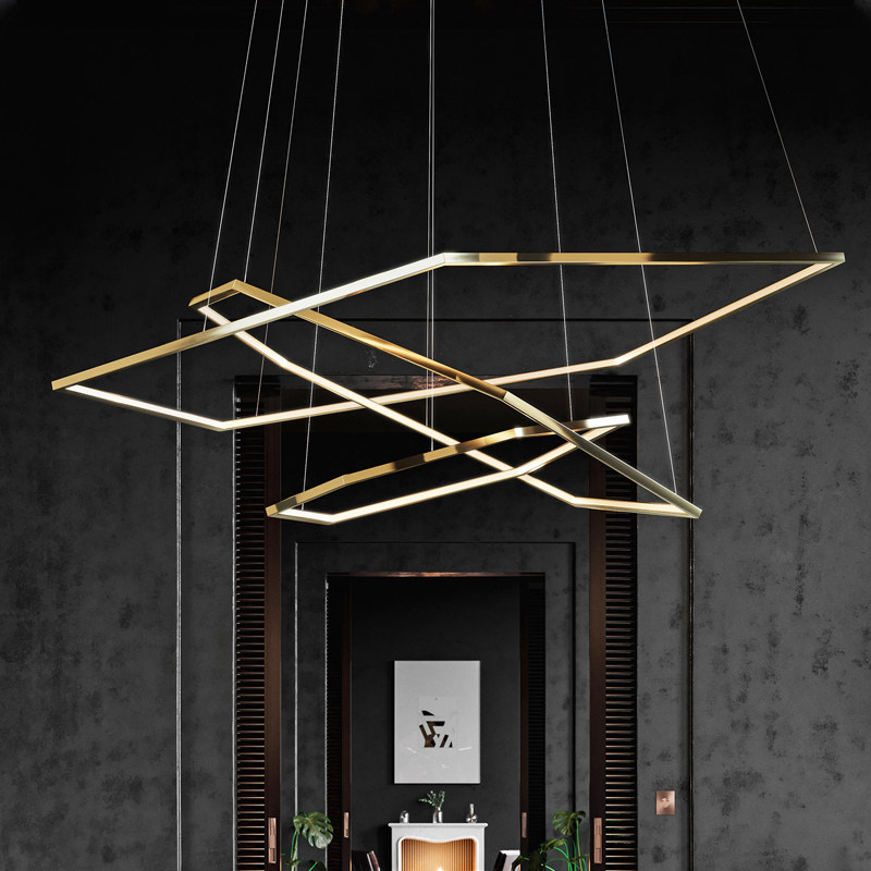 复式楼梯吊灯+挑空客厅吊灯