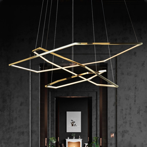 复式楼梯吊灯+挑空客厅吊灯