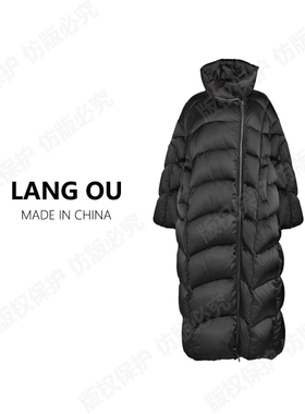 「朗鸥95白鹅绒」翻领结构感时尚宽松气质鹅绒服6696 白鹅绒