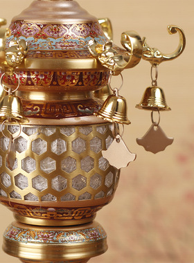 纯铜珐琅彩长明灯海葬灯