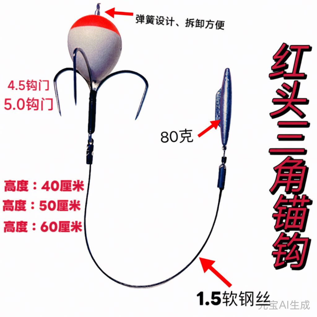 可视锚鱼钩浮空钩配重款嫁接款飞机钩克星二代三代