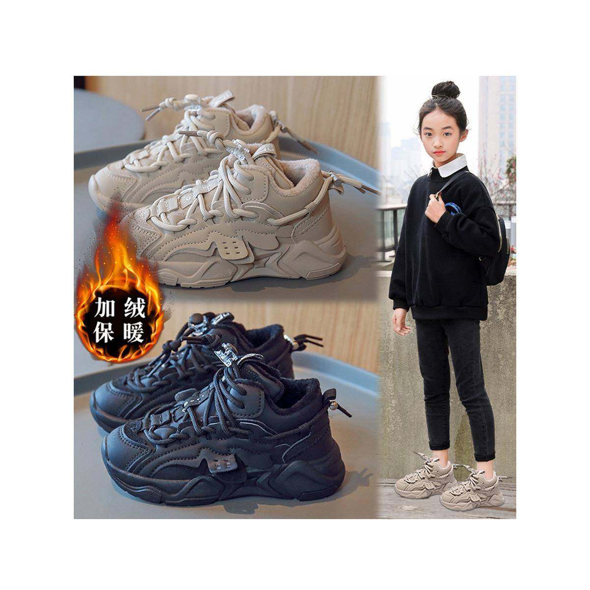 女童运动鞋2025冬季新款儿童皮面加绒二棉鞋中大童女孩保暖老爹鞋,童鞋/婴儿鞋/亲子鞋,棉鞋,淘宝优惠券,粉丝福利购,淘宝优惠卷