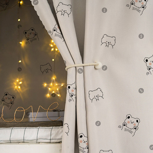 帘子 学生宿舍加厚强遮光床帘上铺男下铺女寝室少女床幔蚊帐一体式