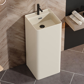 一体立柱盆陶瓷阳台小户型民宿卫生间立柱式 洗手盆 洗脸盆落地式